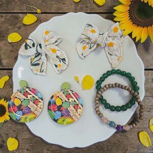 Mommy And Me Sunflower Colorful Earring Set